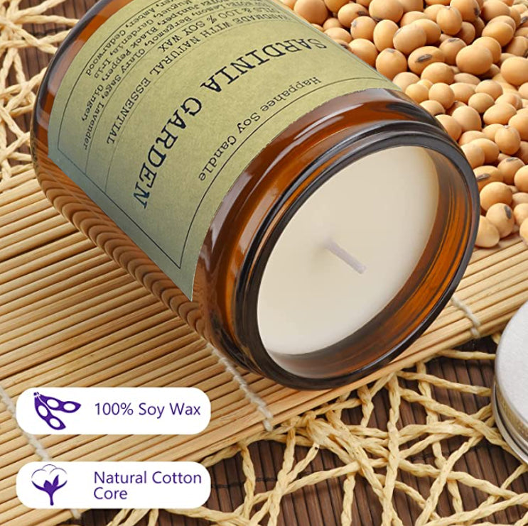 Cashmere Woods - Eco-Scented Soy Candles in Amber Glass Jars