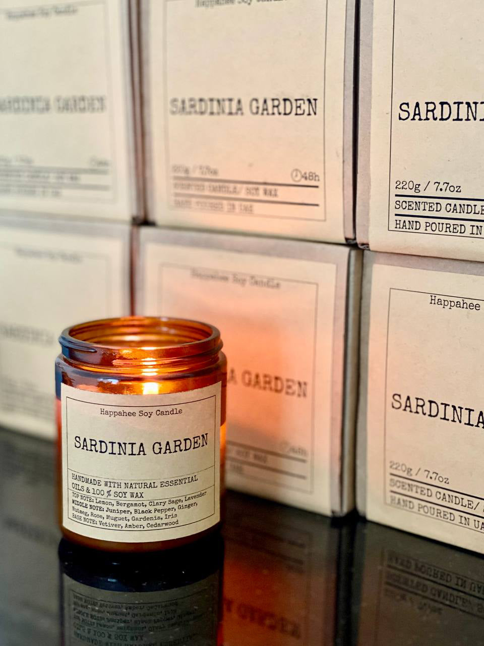 Cashmere Woods - Eco-Scented Soy Candles in Amber Glass Jars