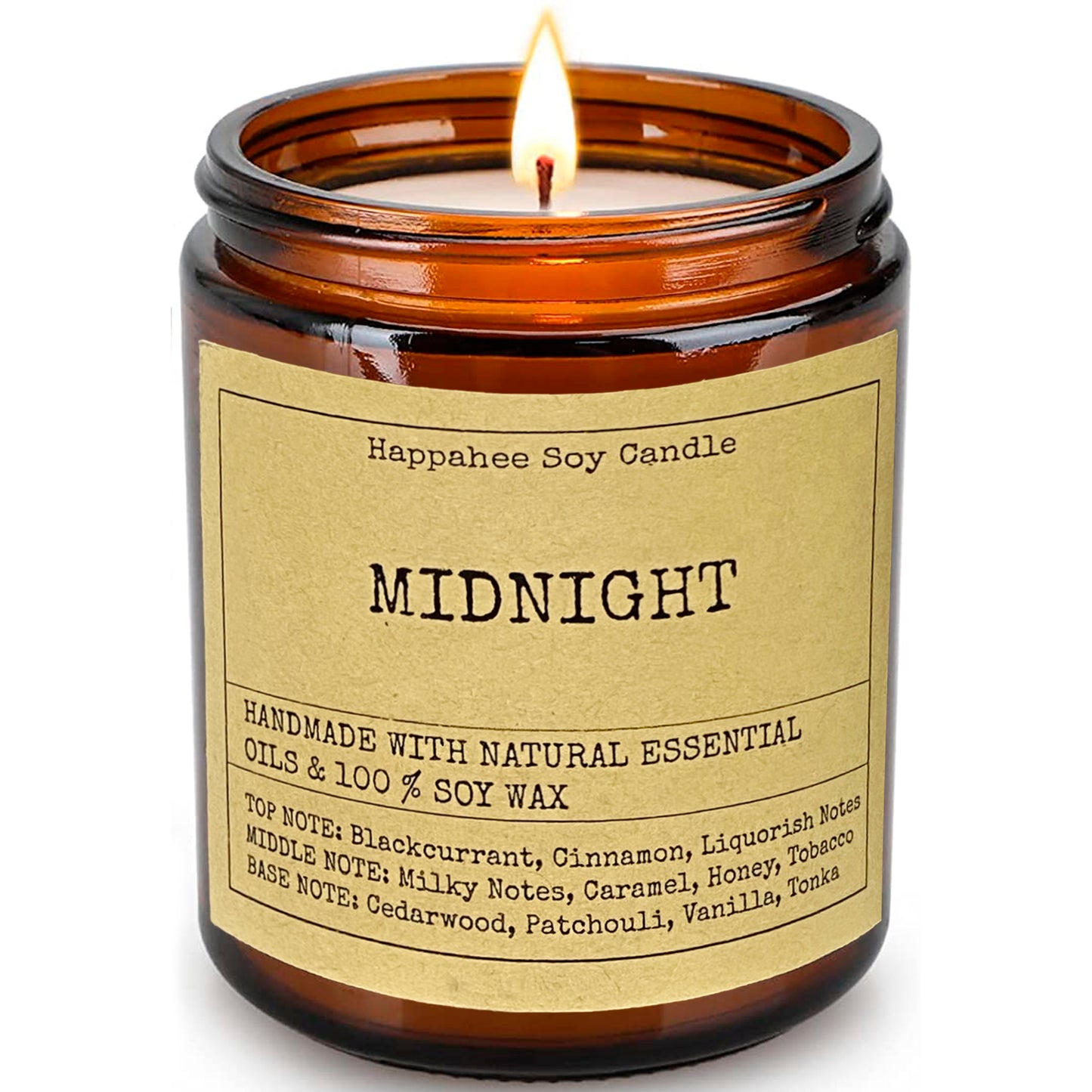 Midnight Serenity Eco-Scented Soy Candles in Amber Glass Jars - Hand-poured in Dubai, UAE