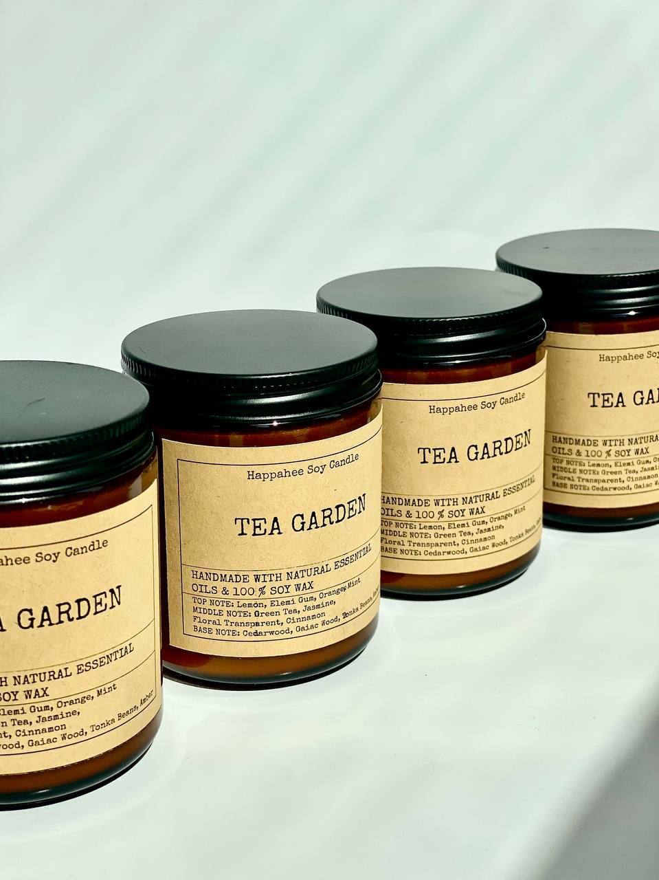 Tea Garden - Soy Candle in Amber Glass Jar