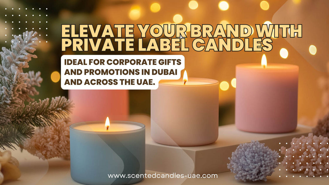 Luxurious private label candles in Dubai – ideal for corporate gifts, custom branding, and promotional campaigns in the UAE. Eco-friendly soy candles by Happahee.