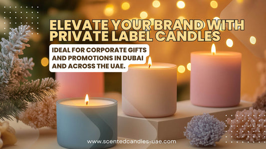 Luxurious private label candles in Dubai – ideal for corporate gifts, custom branding, and promotional campaigns in the UAE. Eco-friendly soy candles by Happahee.
