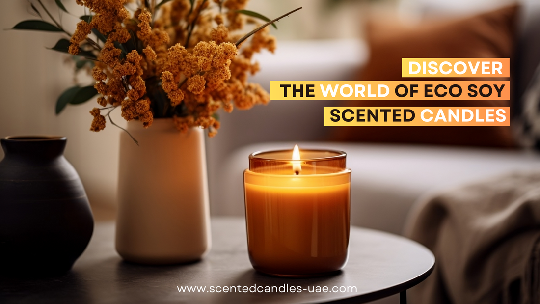 living room with scented soy candle in amber glass jar dubai UAE HAppehee blog banner