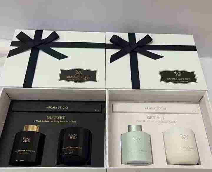 Luxury soy candles in a premium gift box, perfect for branded candles for spas UAE or high-end corporate gifts Dubai